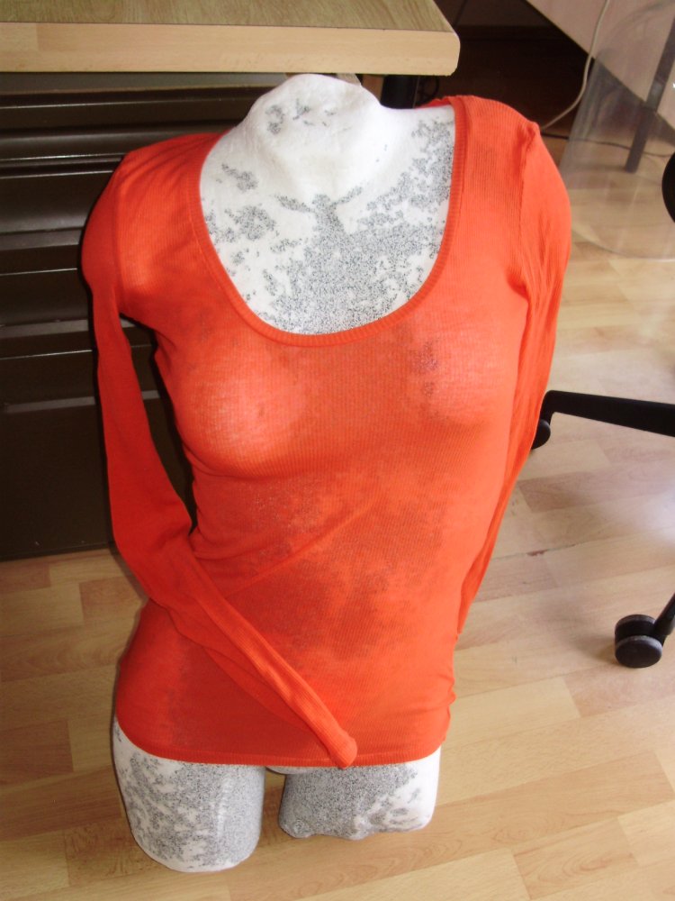 zara Langarm Shirt weiter RA orange leicht S