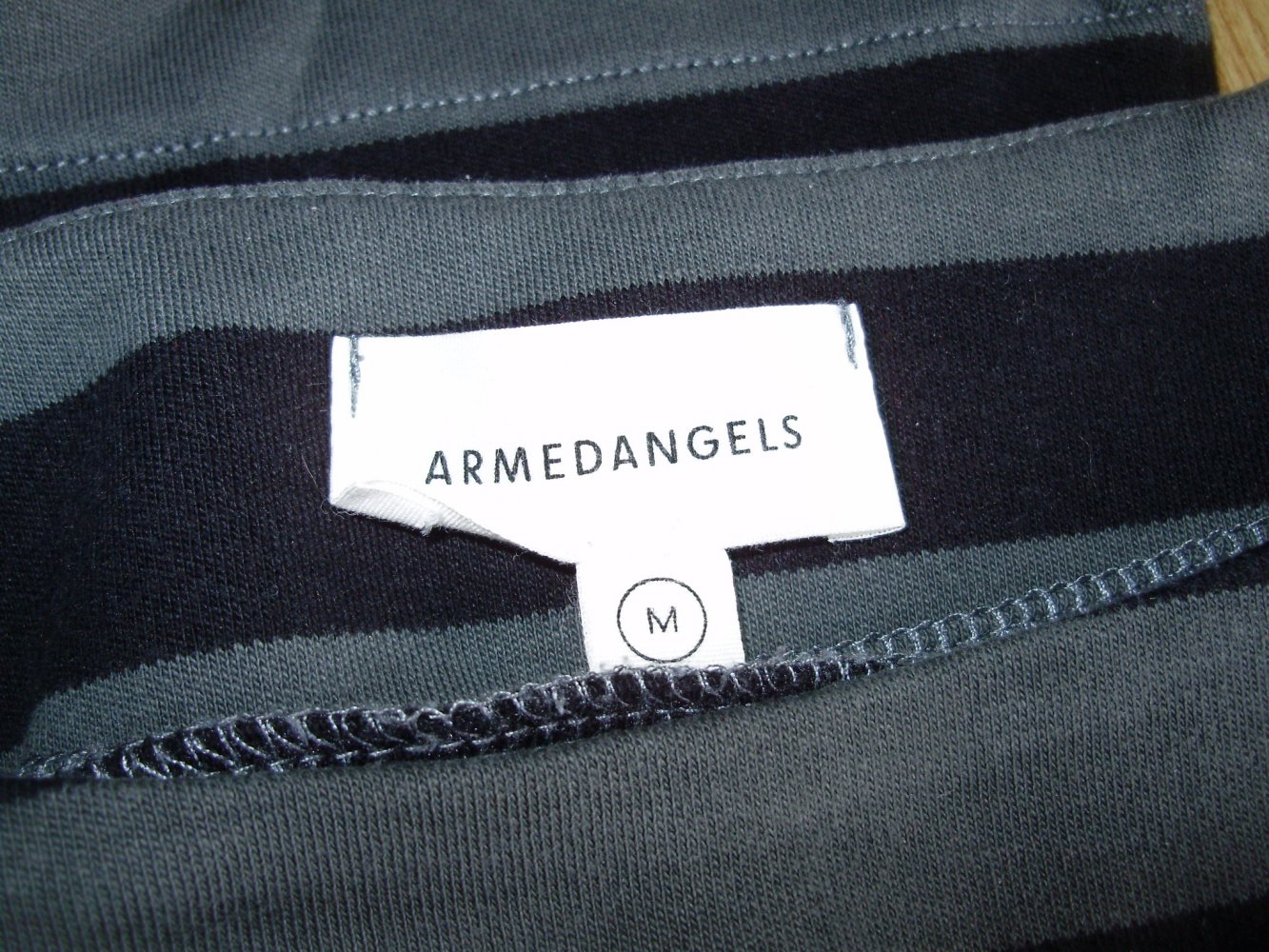 Armed Angels Pullover Streifen grau schwarz Baumwolle organic M