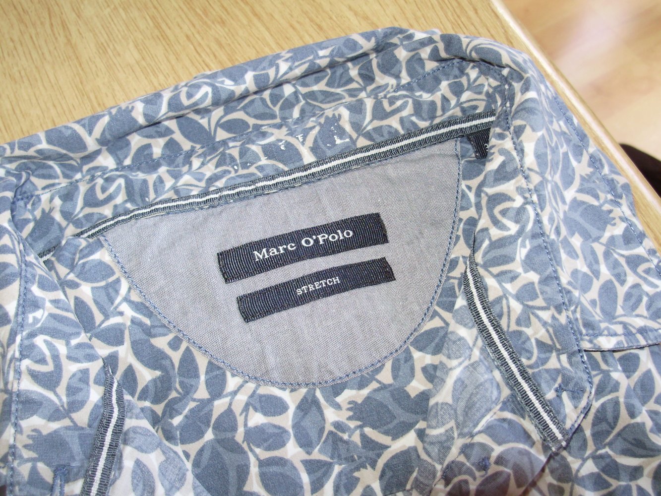 Marc O ´Polo Bluse Stretch blau Muster Blätter XS S