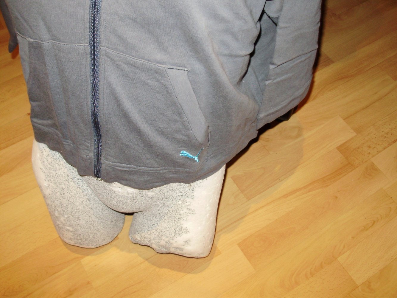 Puma Sport Jacke grau türkis Kapuze KA S