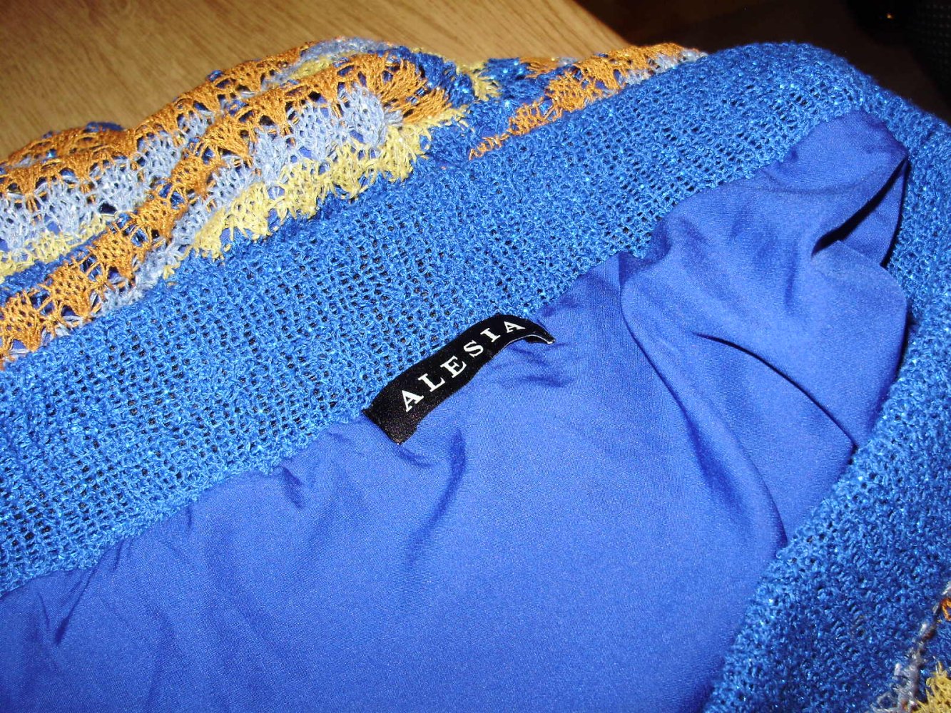 Rock gefüttert Strick bunt Glitzer midi M