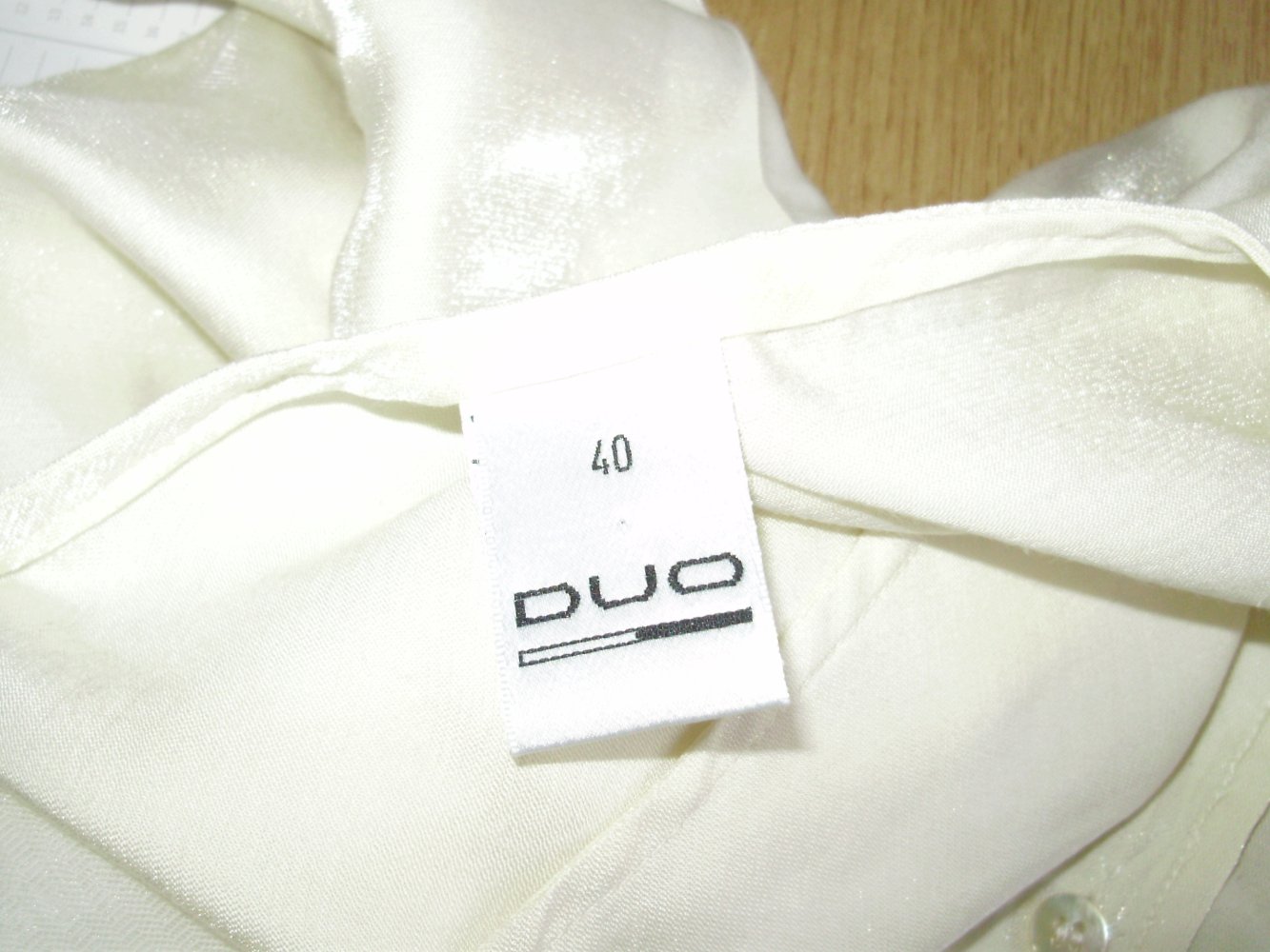 Duo Kurzarm Bluse Tunika Bindegürtel cremefarben 40