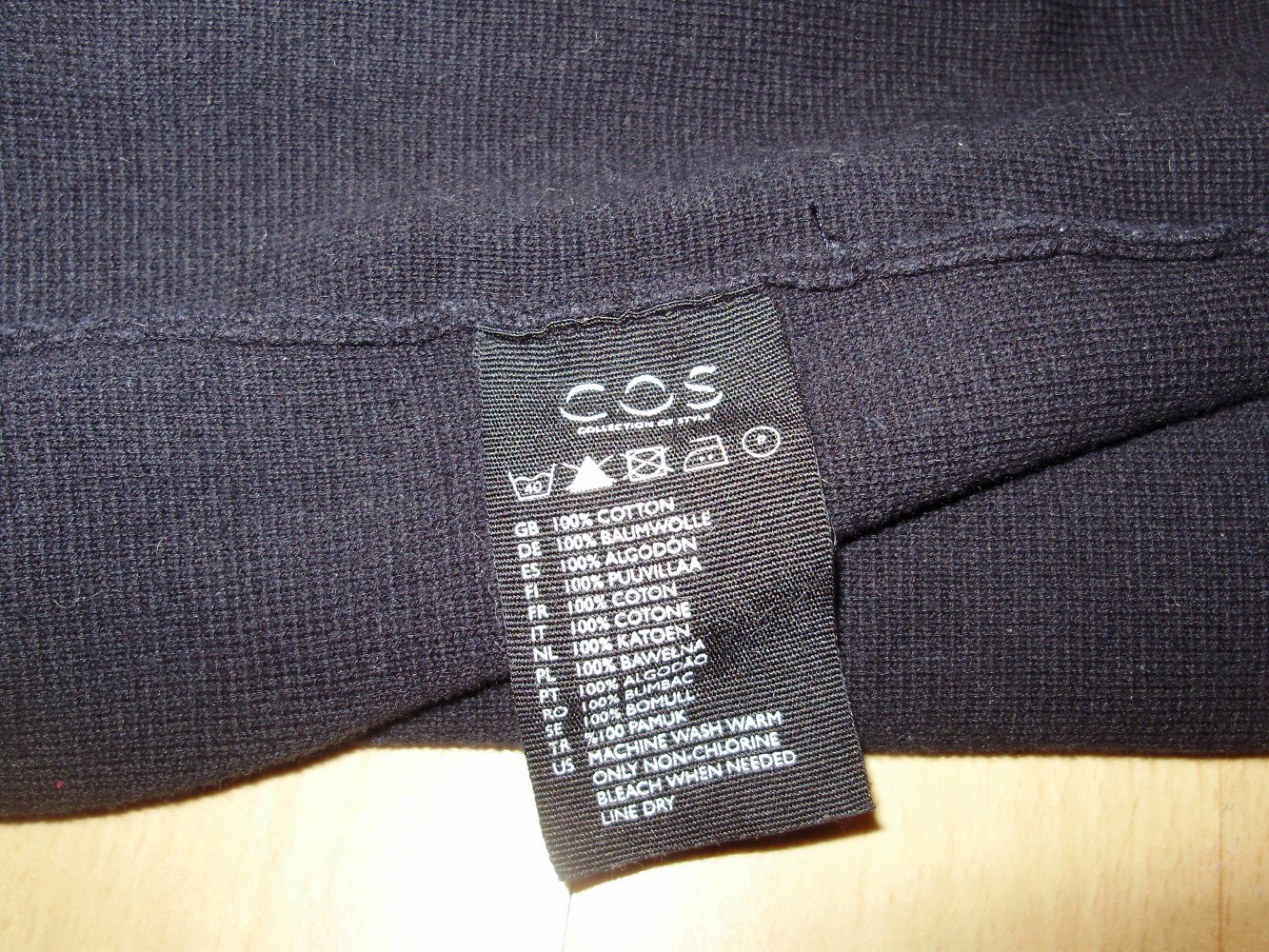 Cos Kleid dunkelblau Baumwolle fest ausgefallene Ärmel XS S