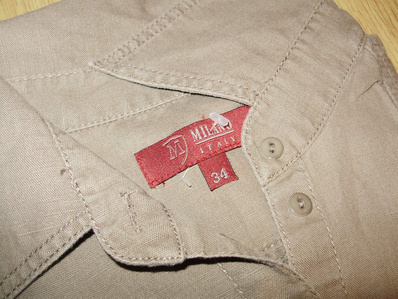 Milano Bluse khaki Leinen Baumwolle 34 S