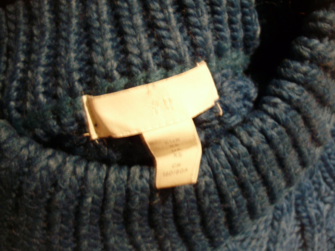 H&M Pullover petrol Zopf warm Stehkragen XS S wie neu!