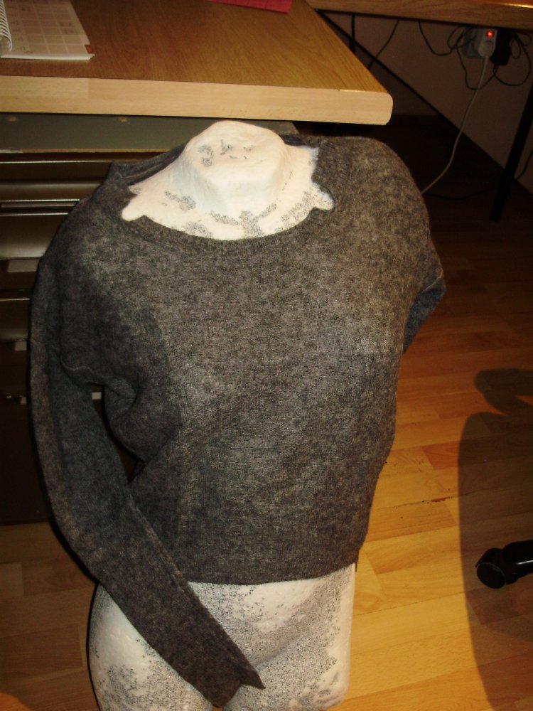 Pullover Feinstrick grau kuschel ausgefallen S M