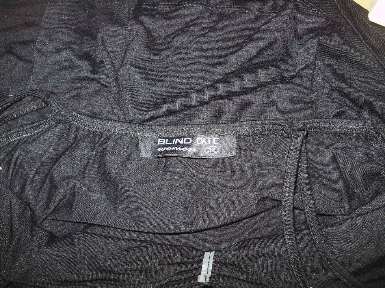 Kleid schwarz Satinband in Taille Gr 34