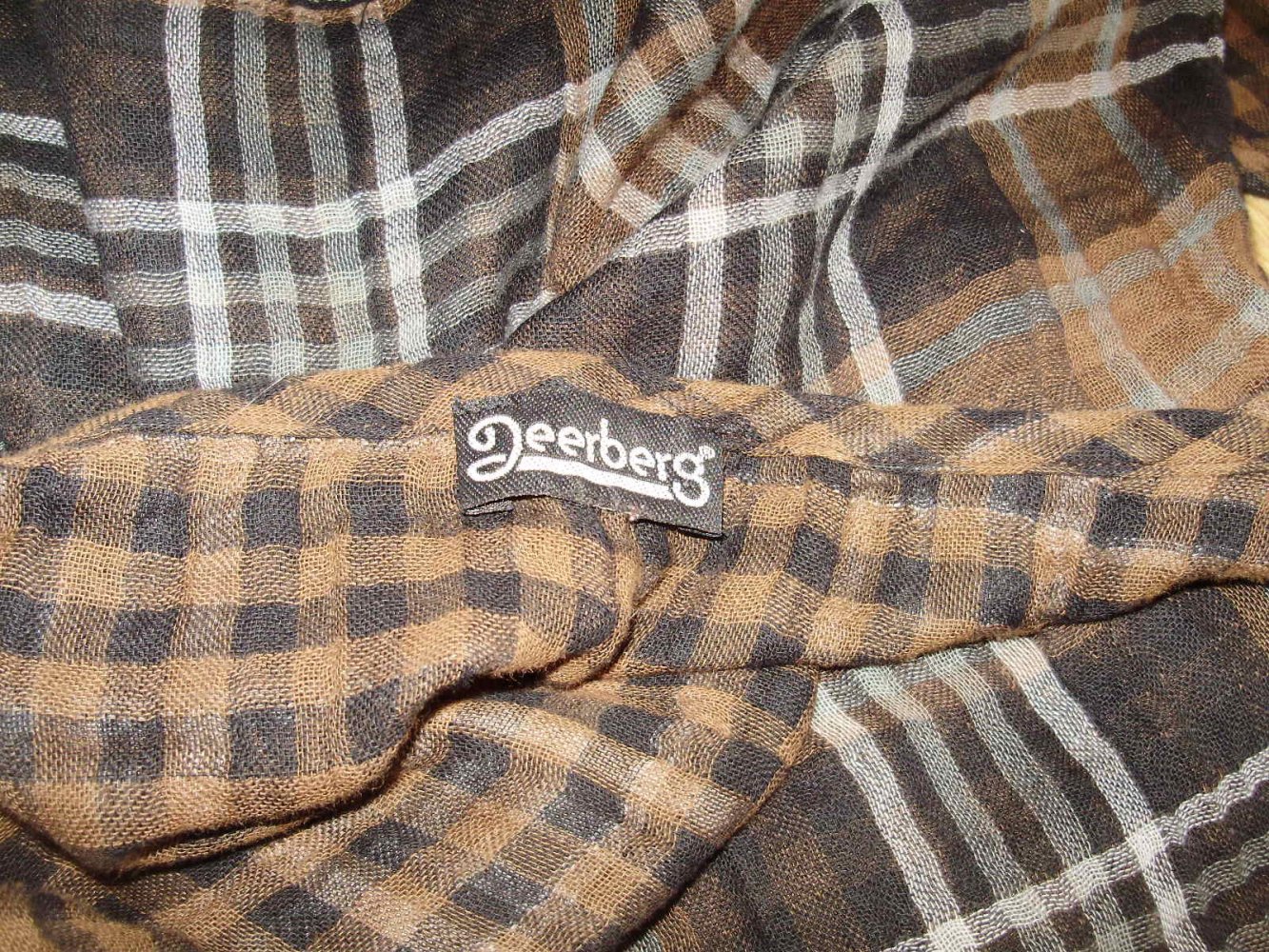 Deerberg Kleid brau schwarz weiß Karo M / L passend
