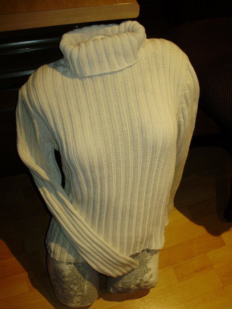Mexx Rolli weiß creme Rippen 100% BW L