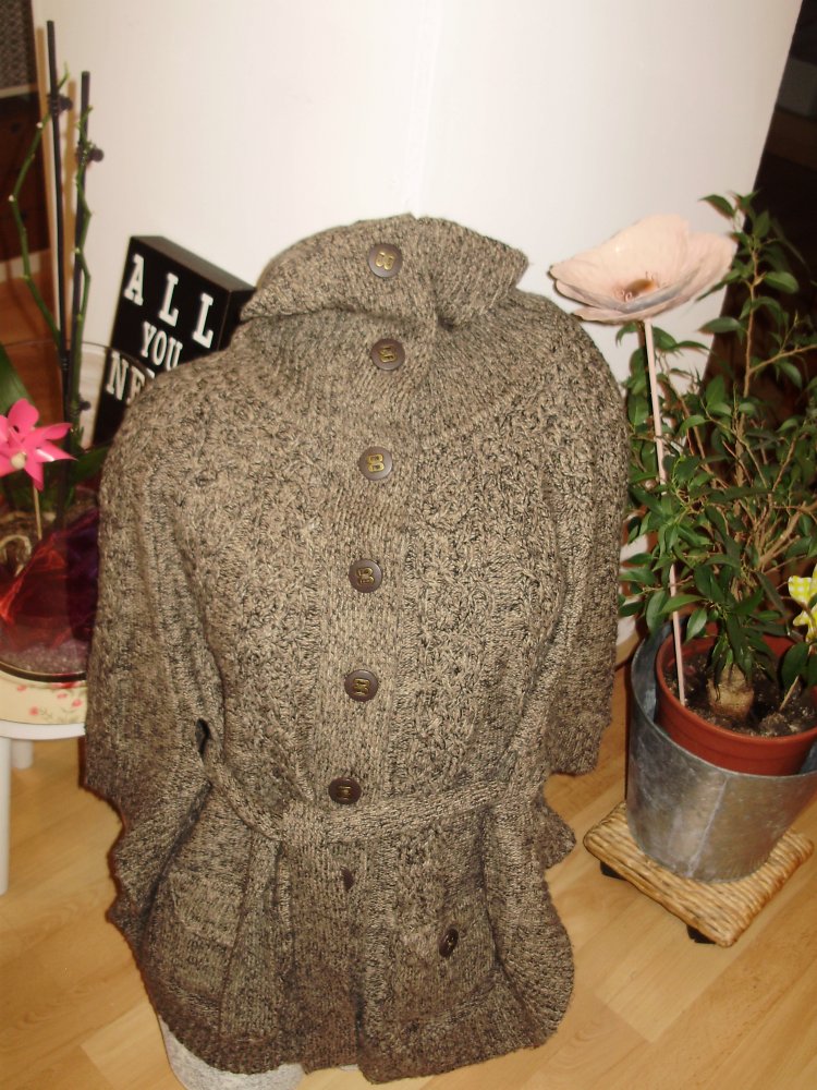Pepe Jeans Strick Jacke Poncho braun meliert one size