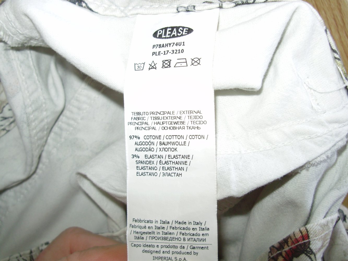 Please Hose beige braun mit Blumen Muster S/ M