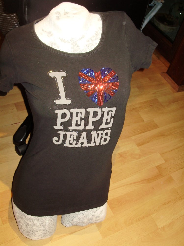 Pepe Jeans Shirt schwarz Glitzer S