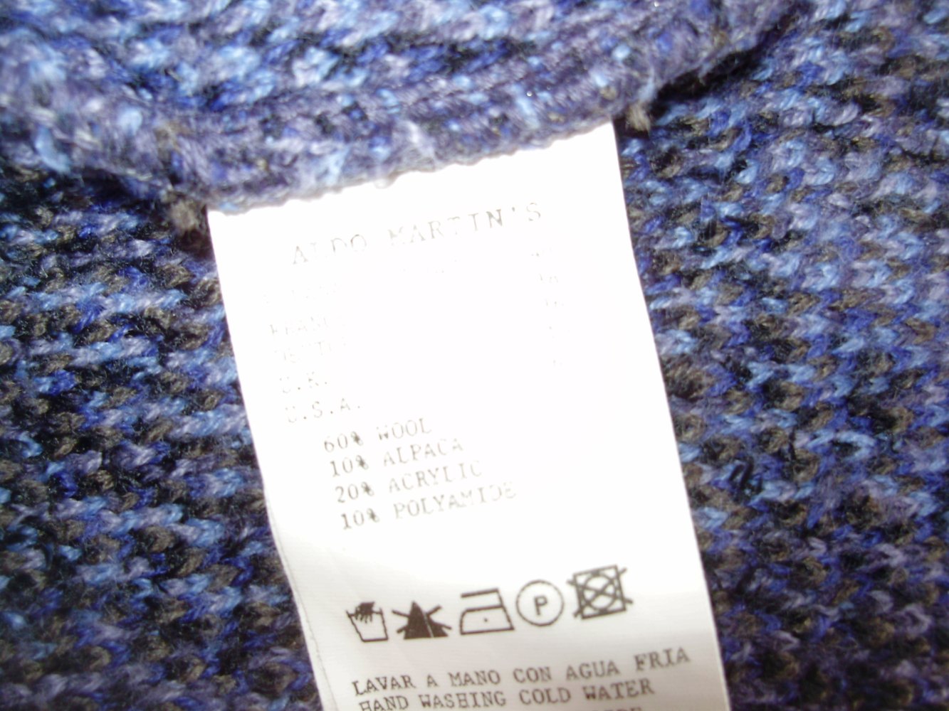 Aldo Martins Strickmantel warm blau bunt S