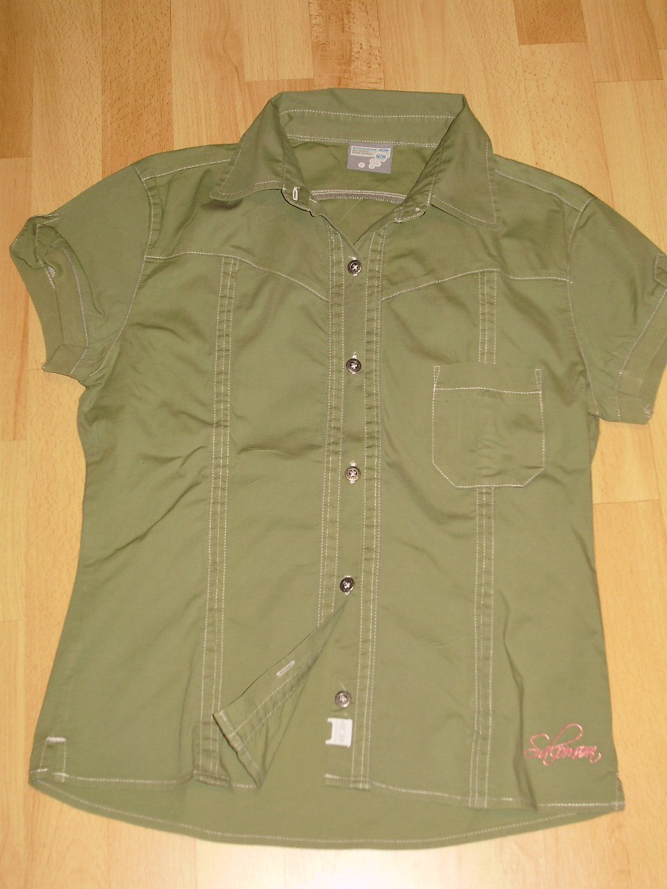 Salomon Kurzarm Bluse grün khaki Freizeit M Topzustand