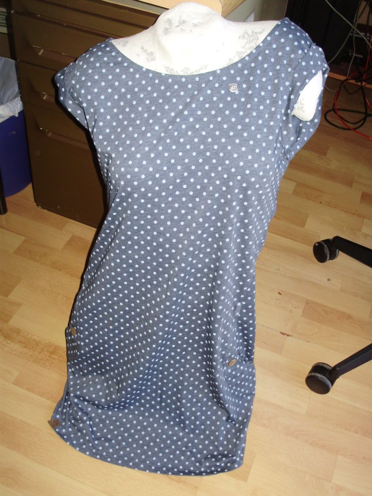 Ragwear Kleid blau Punkte bequem 100% BW XL