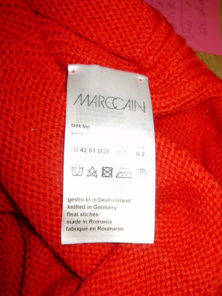 Marc Cain Pullunder rot V Neck lang 100% Schurwolle N2 = M