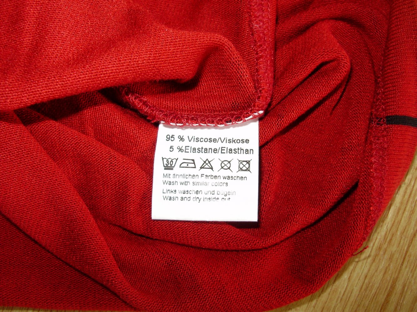 SaHara Feinstrick Pullover rot schwarze Karos 7/8 Arme S