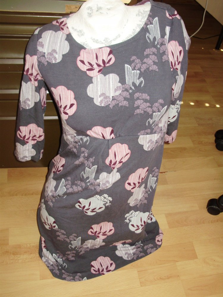 White Stuff Kleid 7/8 Ärmel grau rose rot 38