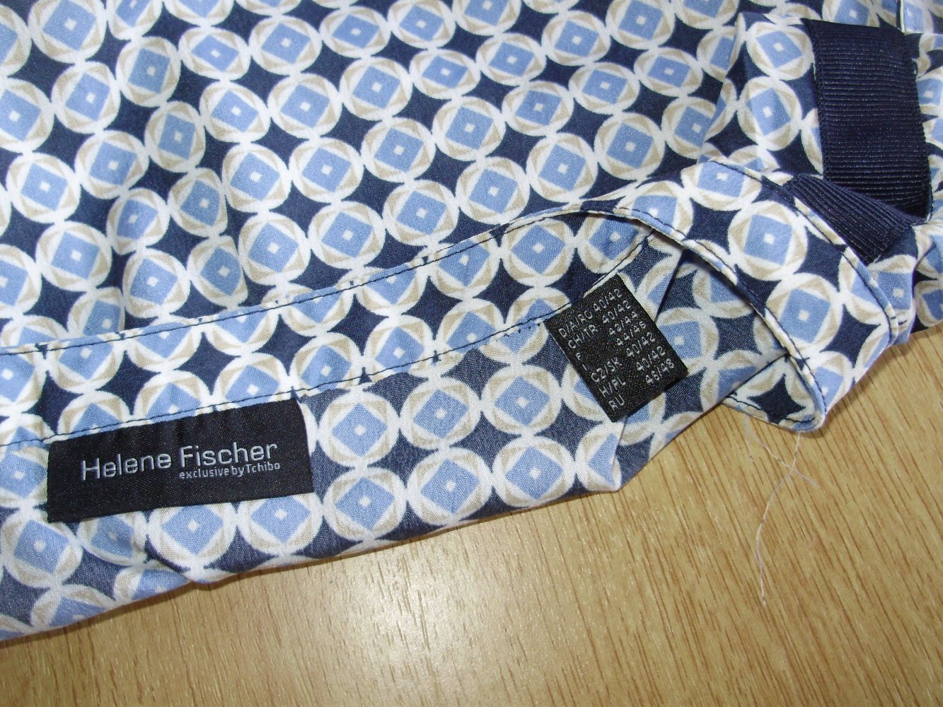 Helene Fische Tunika Bluse o.A blau Muster 40/ 42 wie neu