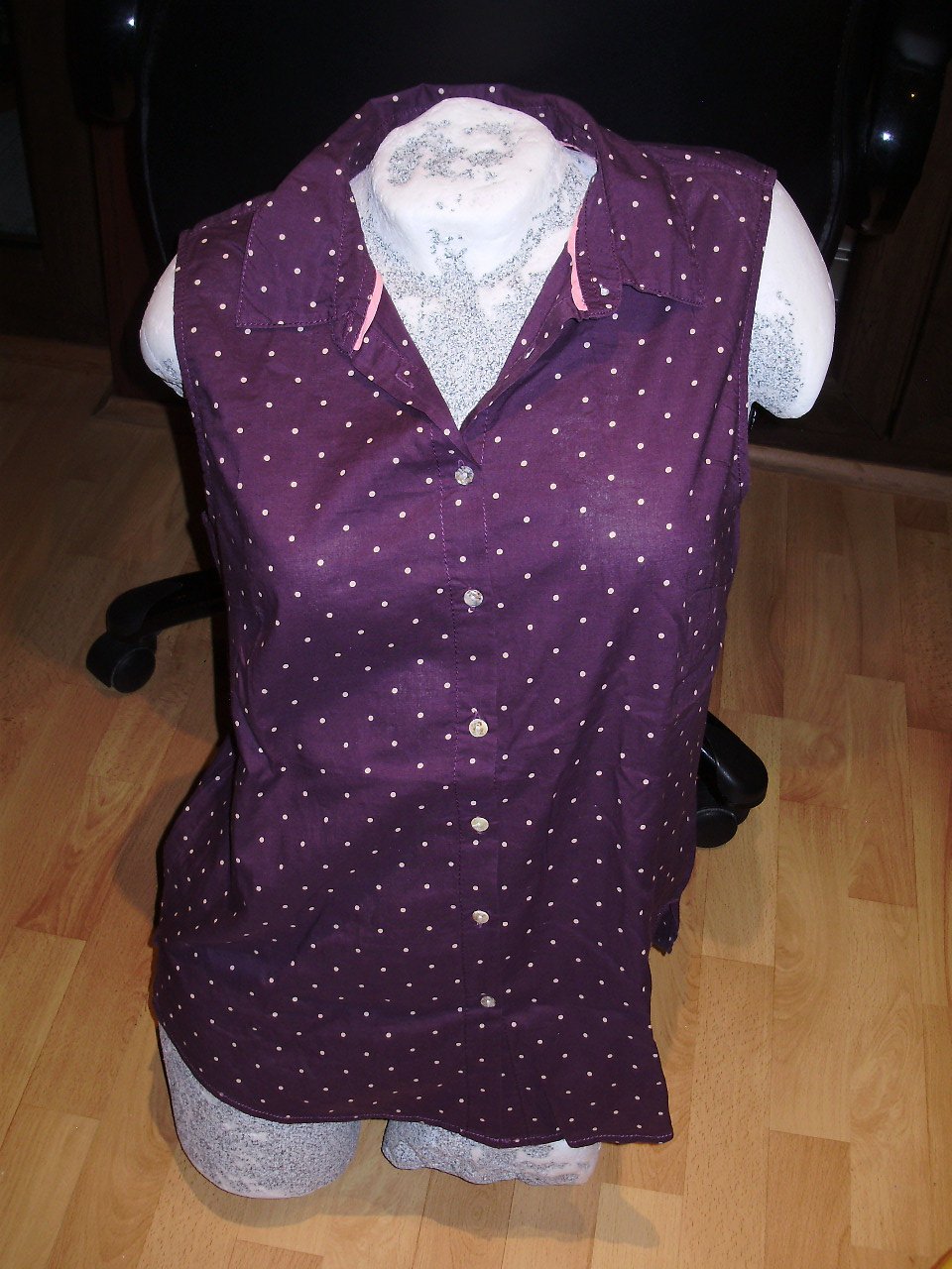 H&M Bluse lila Pünktchen 40