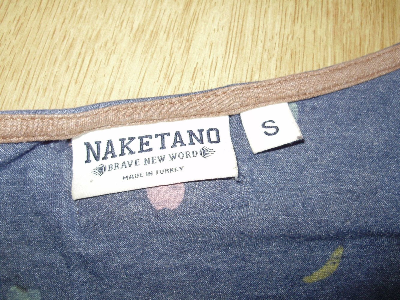 Naketano Kleid blau mit kleinem Obstmuster S