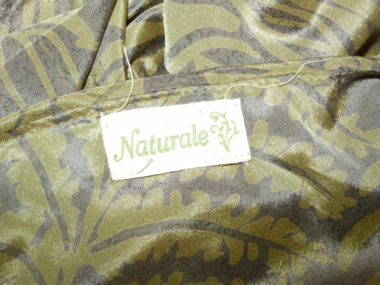 Naturale Shirt grün-braun Muster Seide M passend