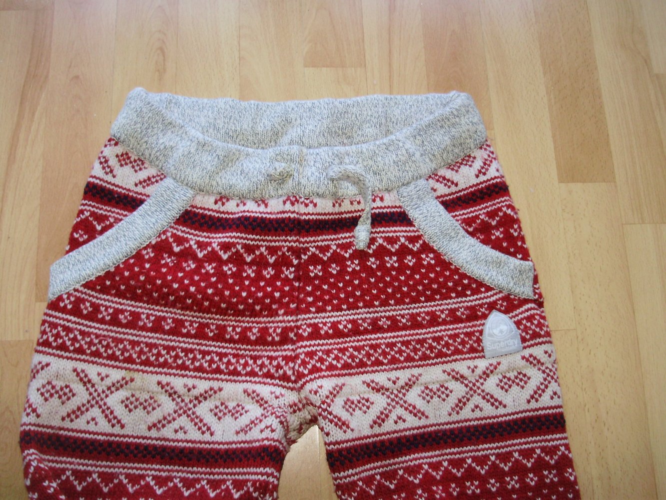 Superdry Hose Strick Wolle Norwegermuster XS = S