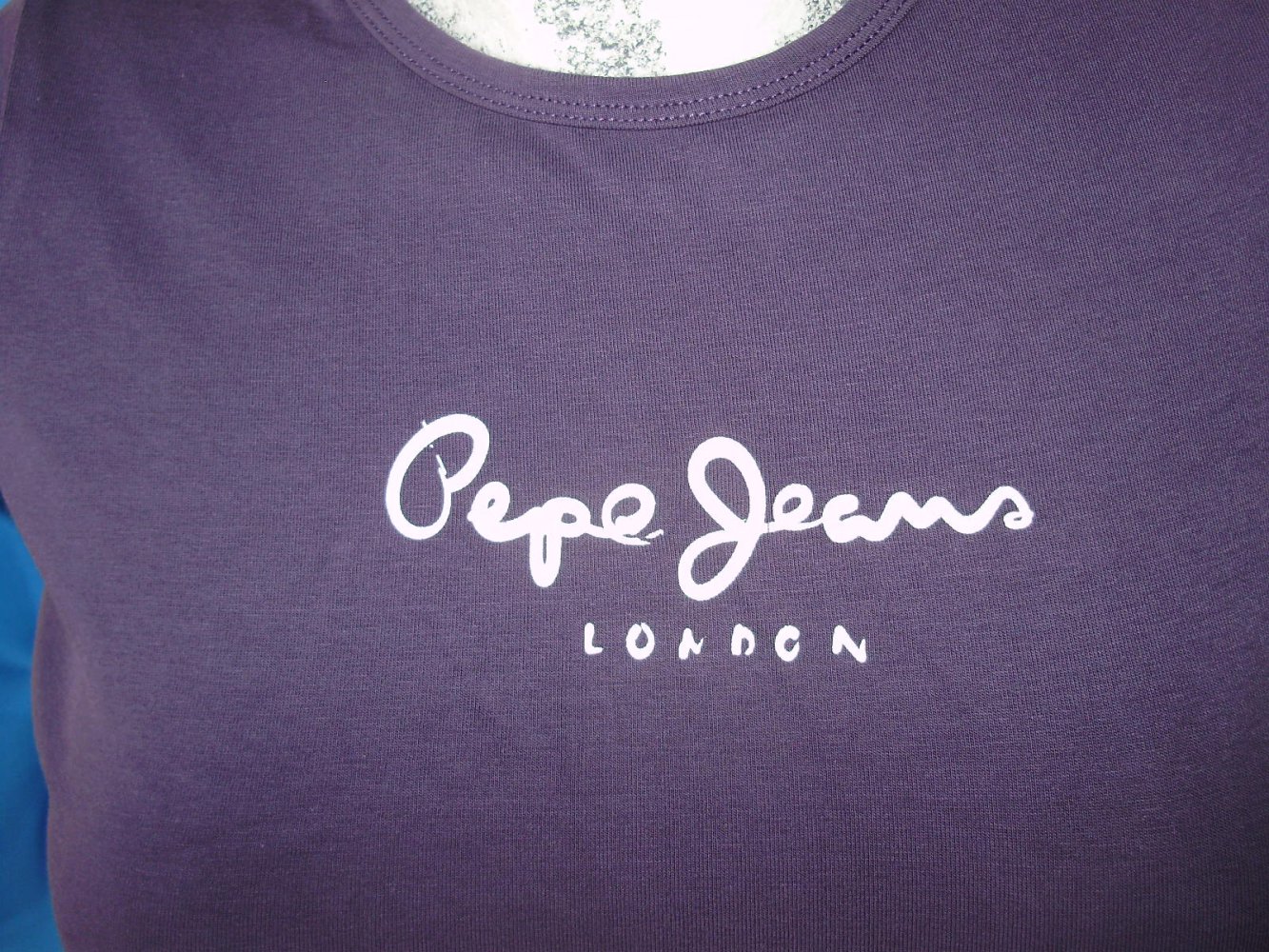 Pepe Jeans Shirt lila dunkel Glitzerschrift Gr S wie neu