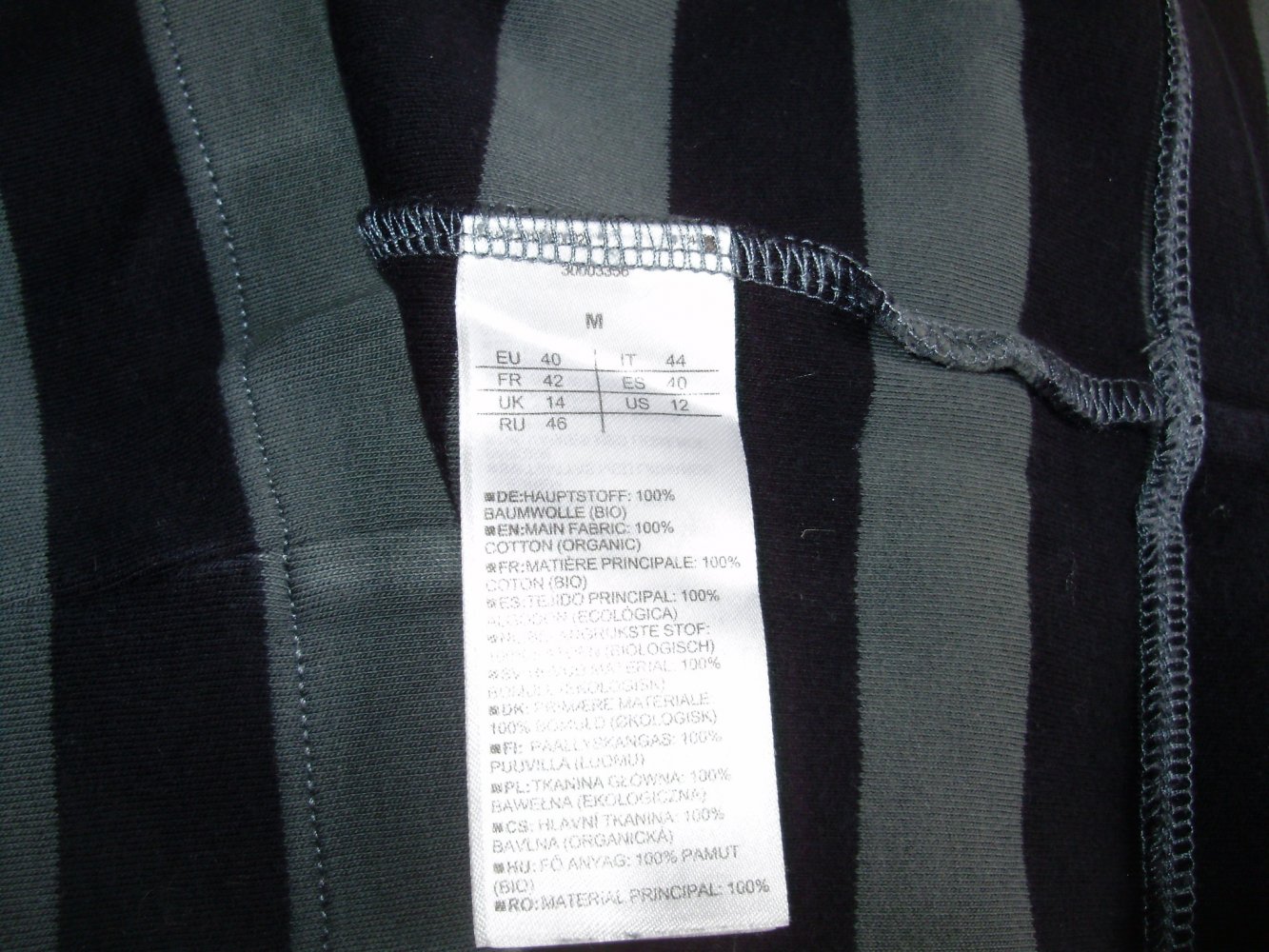 Armed Angels Pullover Streifen grau schwarz Baumwolle organic M