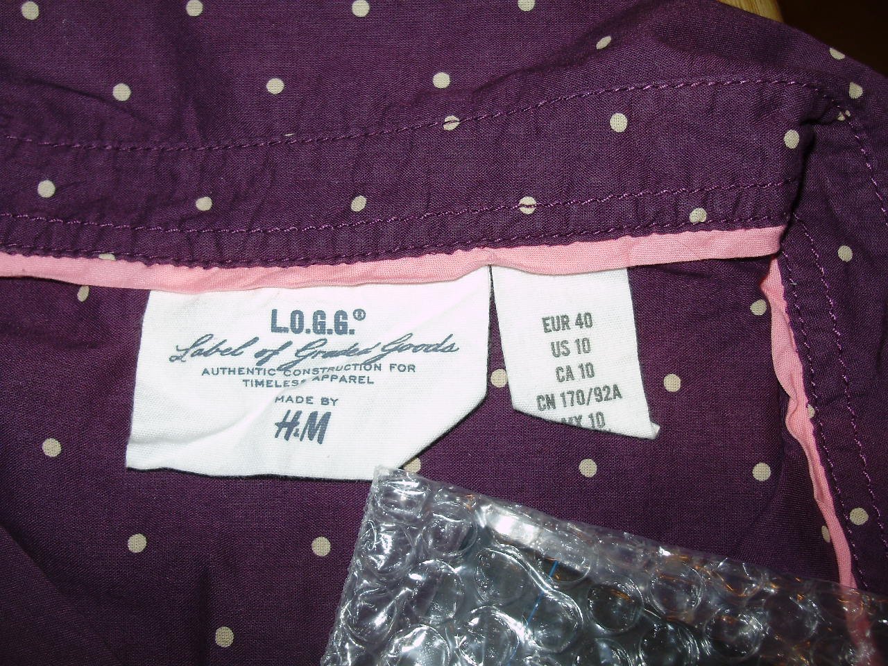H&M Bluse lila Pünktchen 40