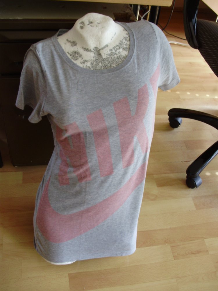 Nike Shirt hellgrau Print long S