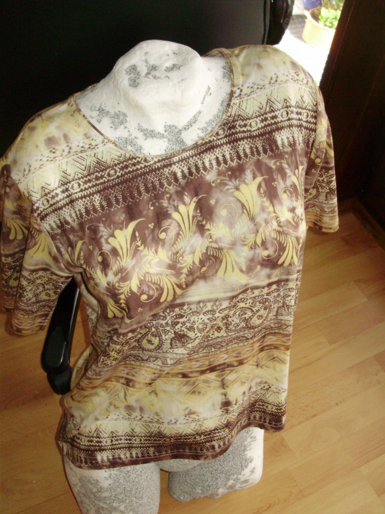 Lebek Shirt creme/ bunt Muster 42