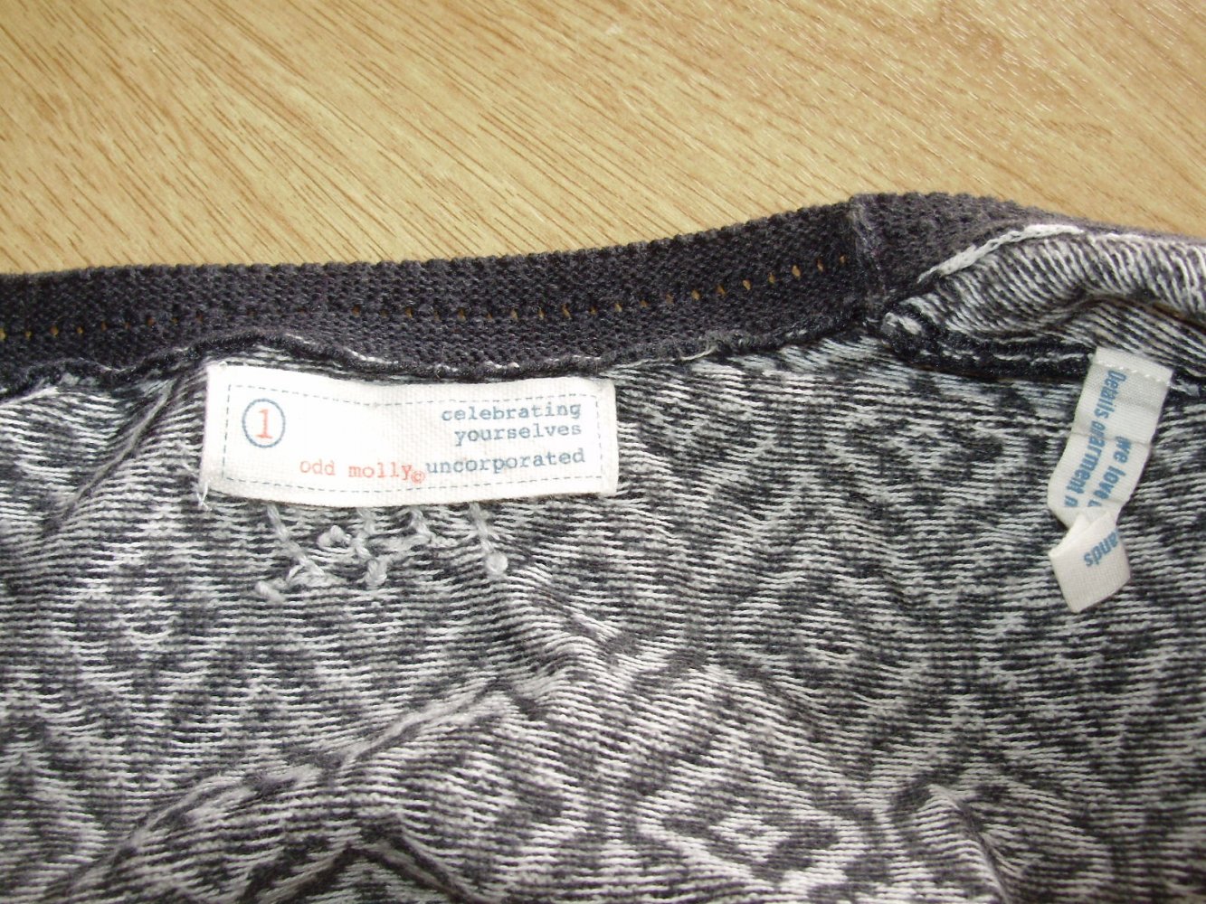 Odd molly Cardigan beige grau 100% BW Gr 1 = S