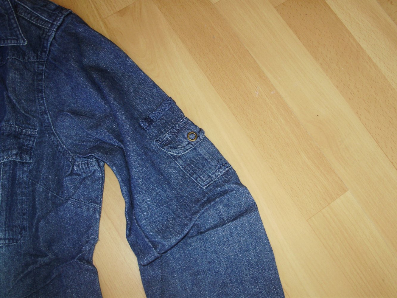 Denim &Co Bluse Langarm Jeans Drücker Gr 38