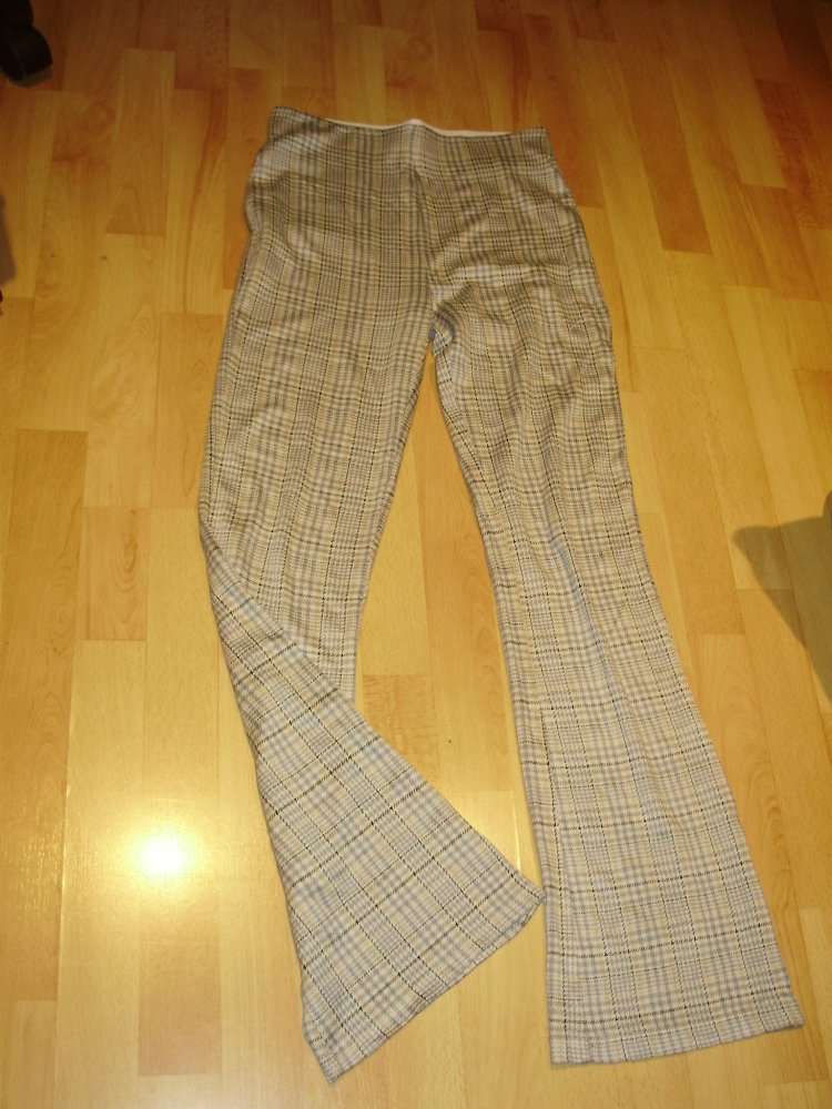 Schlaghose Stretch Karos hell S NEU