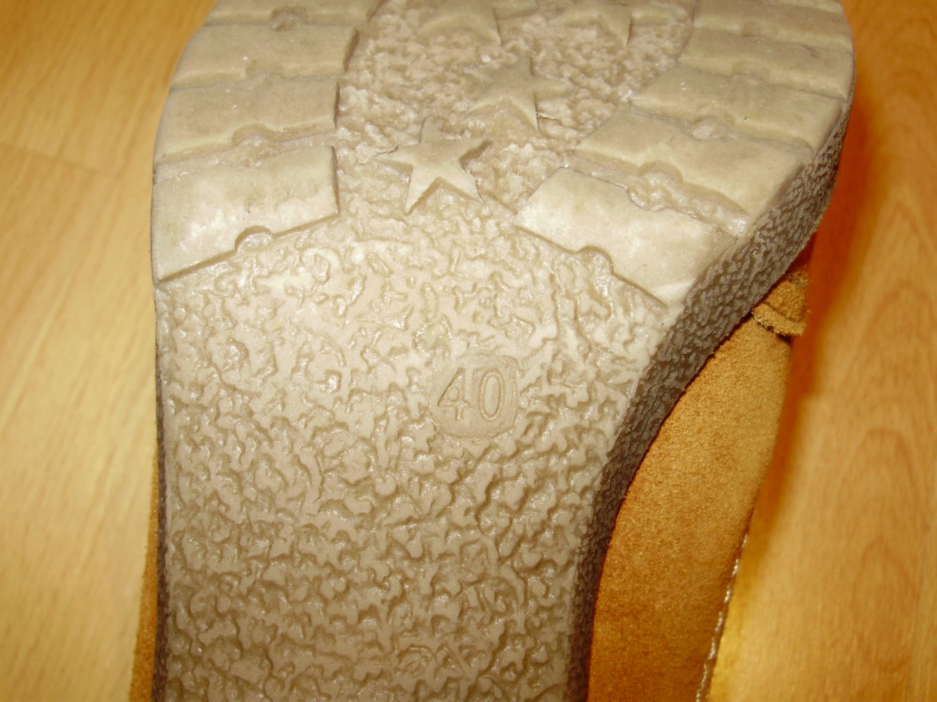 Wildleder Echt Schuhe cognacfarben Schnürung leichtes Plateau Gr 40 NEU