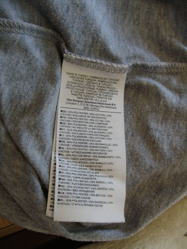 Nike Shirt hellgrau Print long S