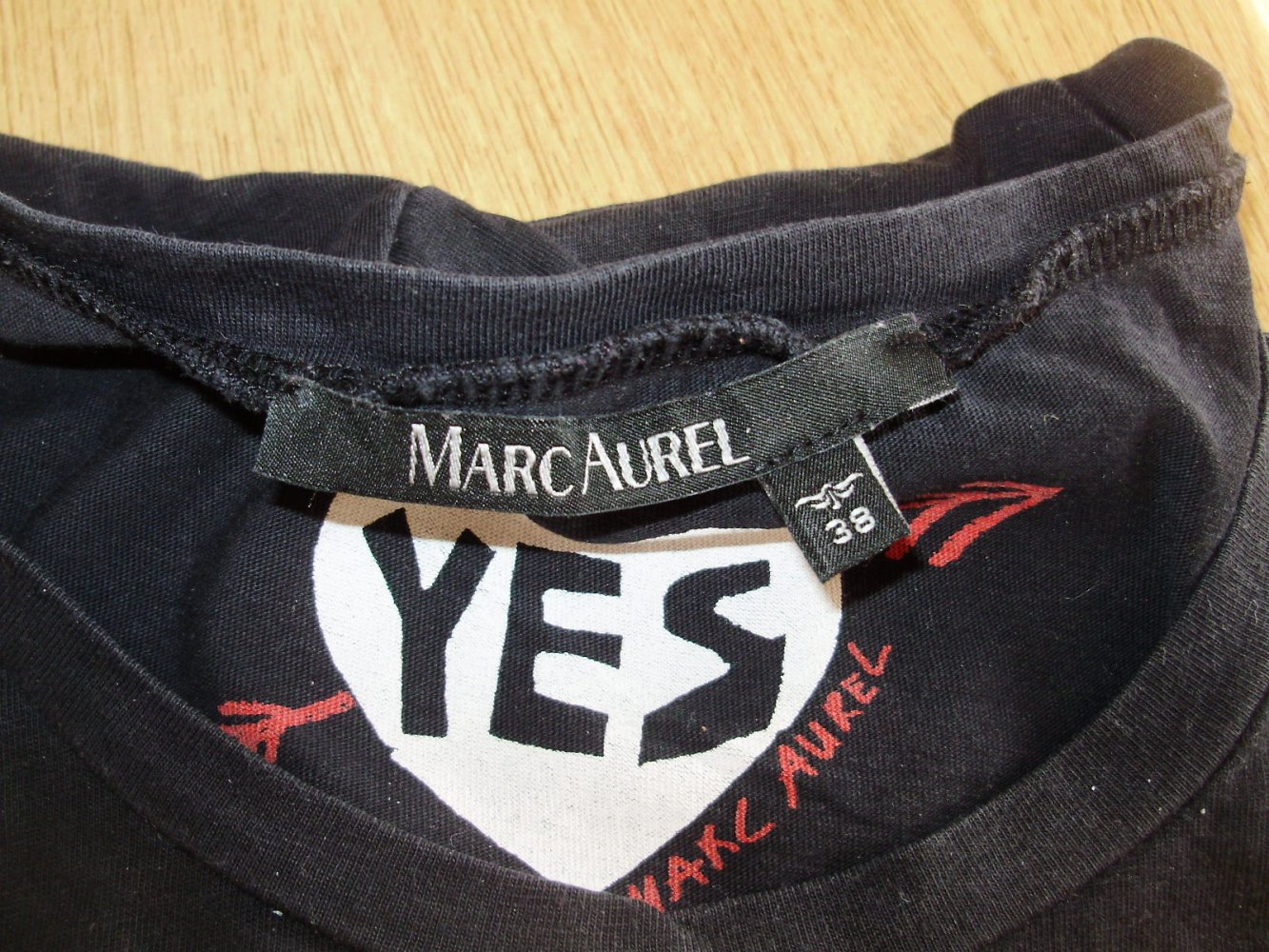 Marc Aurel Shirt schwarz Print + Pailletten 38