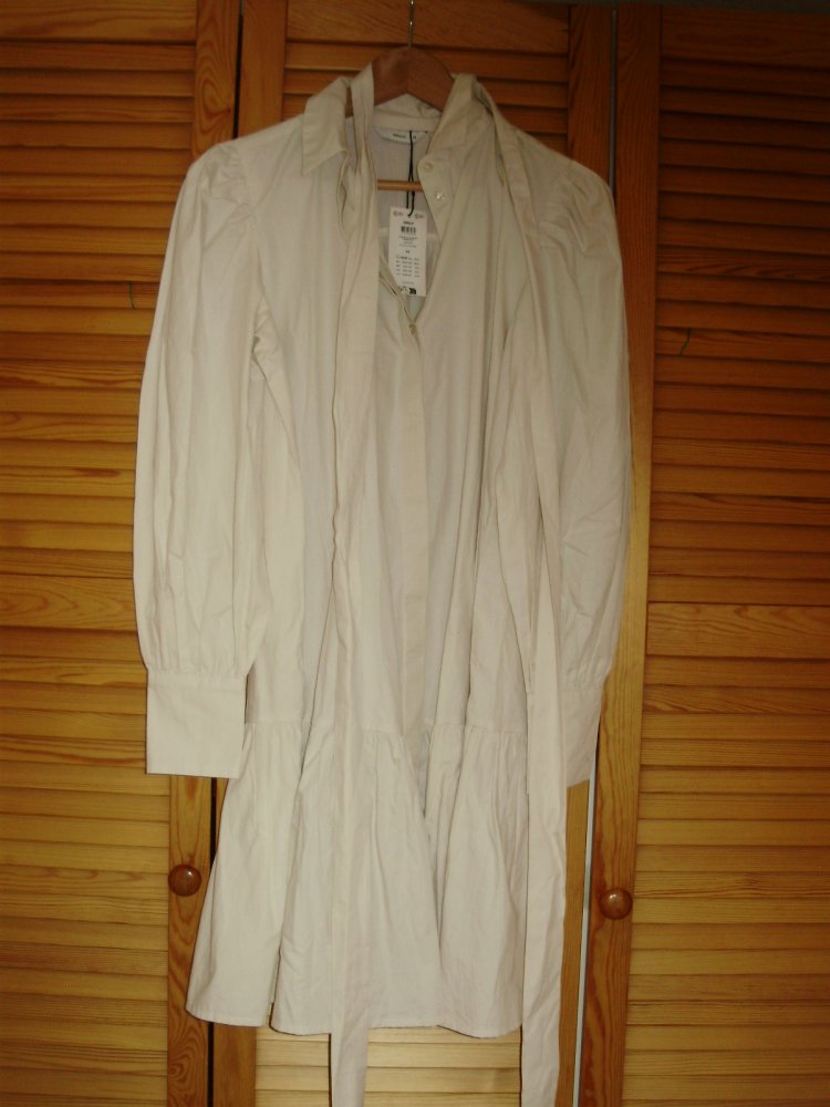 Only Pigalle Hemblusen Kleid beige weite Ärmel XS S Neu mit Etikett
