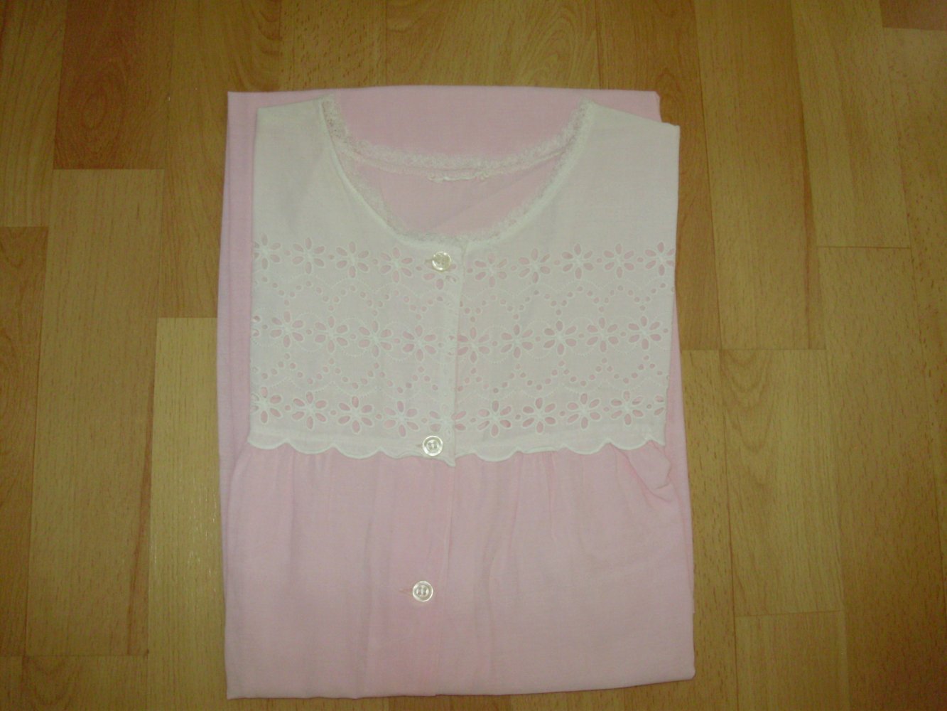 Vintage Nachthemd rosa Spitzenpasse Gr 44 passend