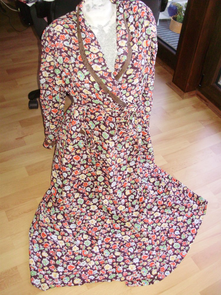 Vintage Wickel Kleid bunt Blumen S - L passend