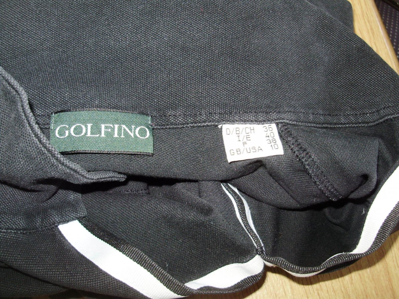 Golfino Poloshirt 7/8 Ärmel schwarz weiße Blende Gr 36