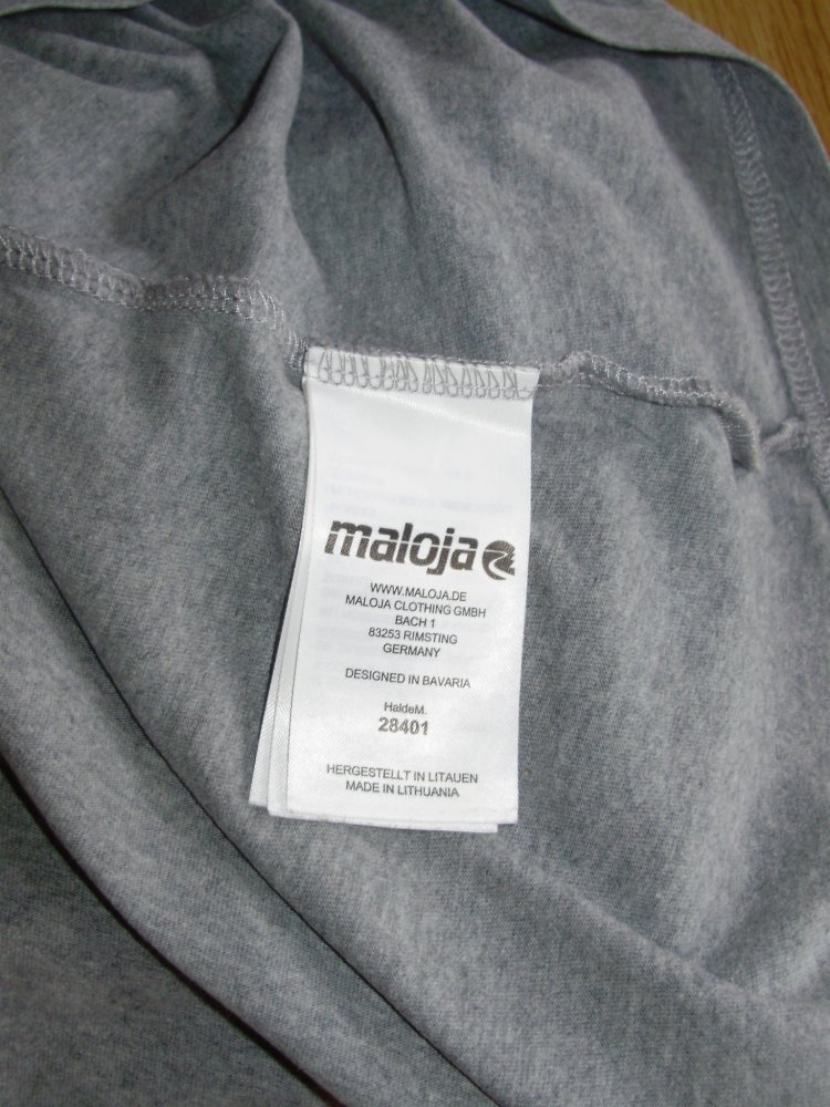 Maloja Shirt hellgrau Labelprint S