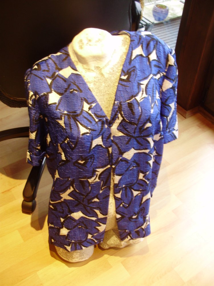 Jacke blau weiß Muster M L