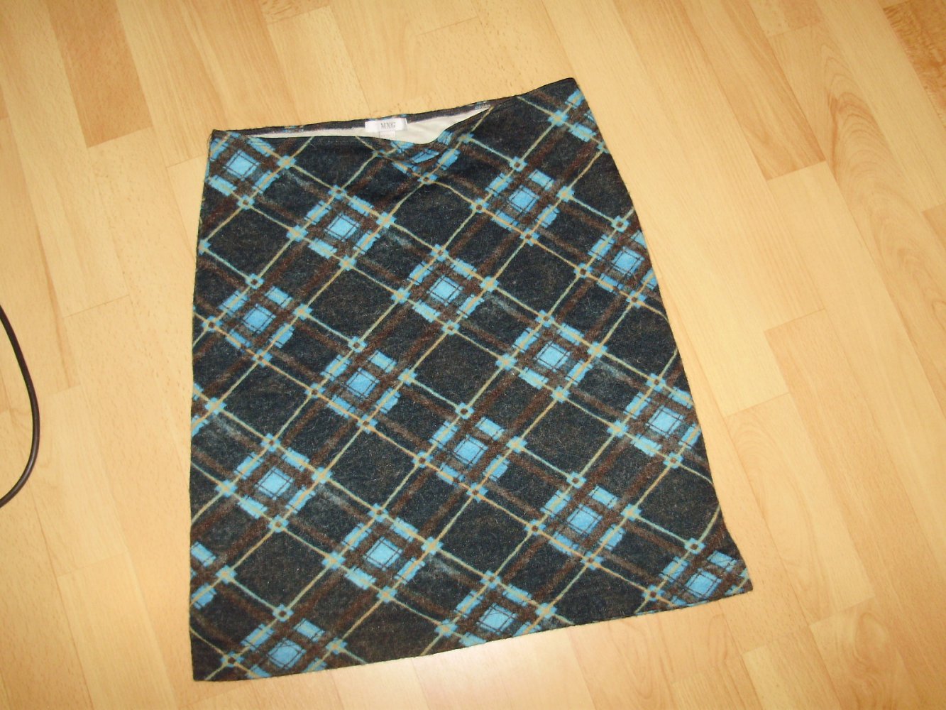MNG Mango Rock Feinstrick gefüttert türkis/ braun/ grau Muster S