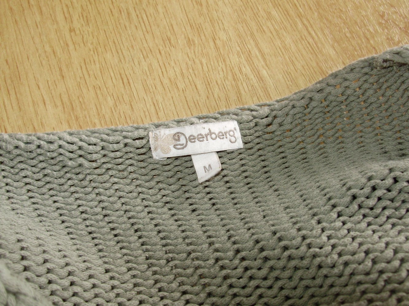 Deerberg Cardigan Grobstrick BW Leinen khaki M