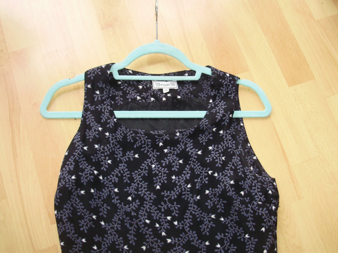 Ten for ten Kleid lang gefüttert blau Muster 36