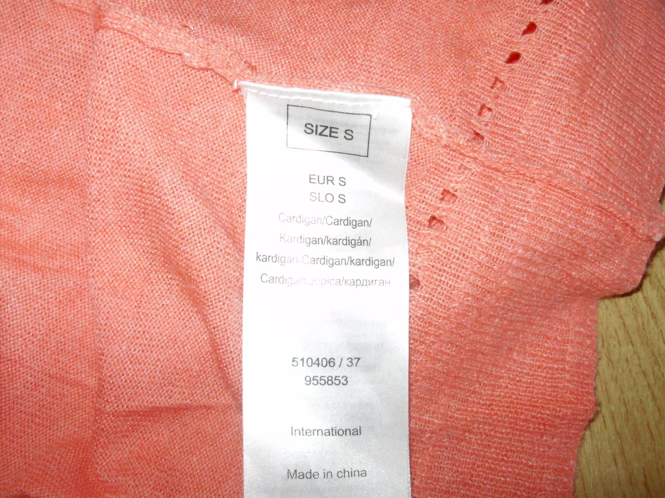 Cardigan korallenrot offen S