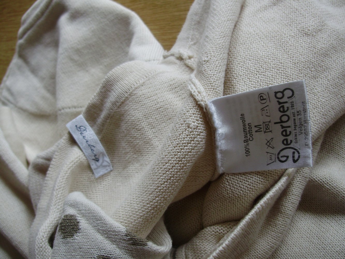 Deerberg Cardigan beige braun M 100% BW
