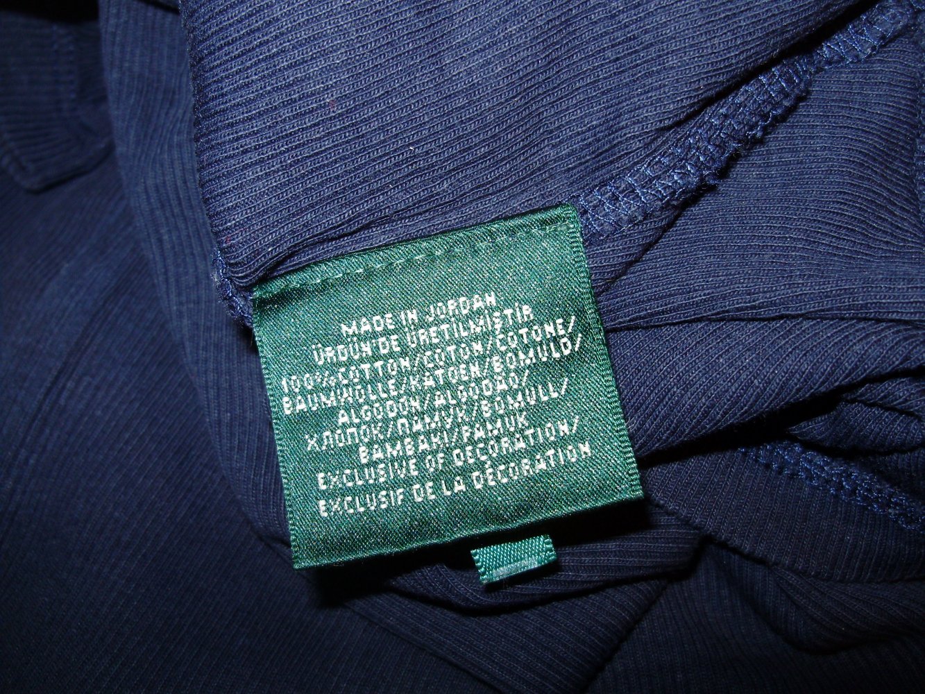 Ralph Lauren Shirt 7/8 Arm dunkelblau Lochmusterstickerei an Ausschnitt S